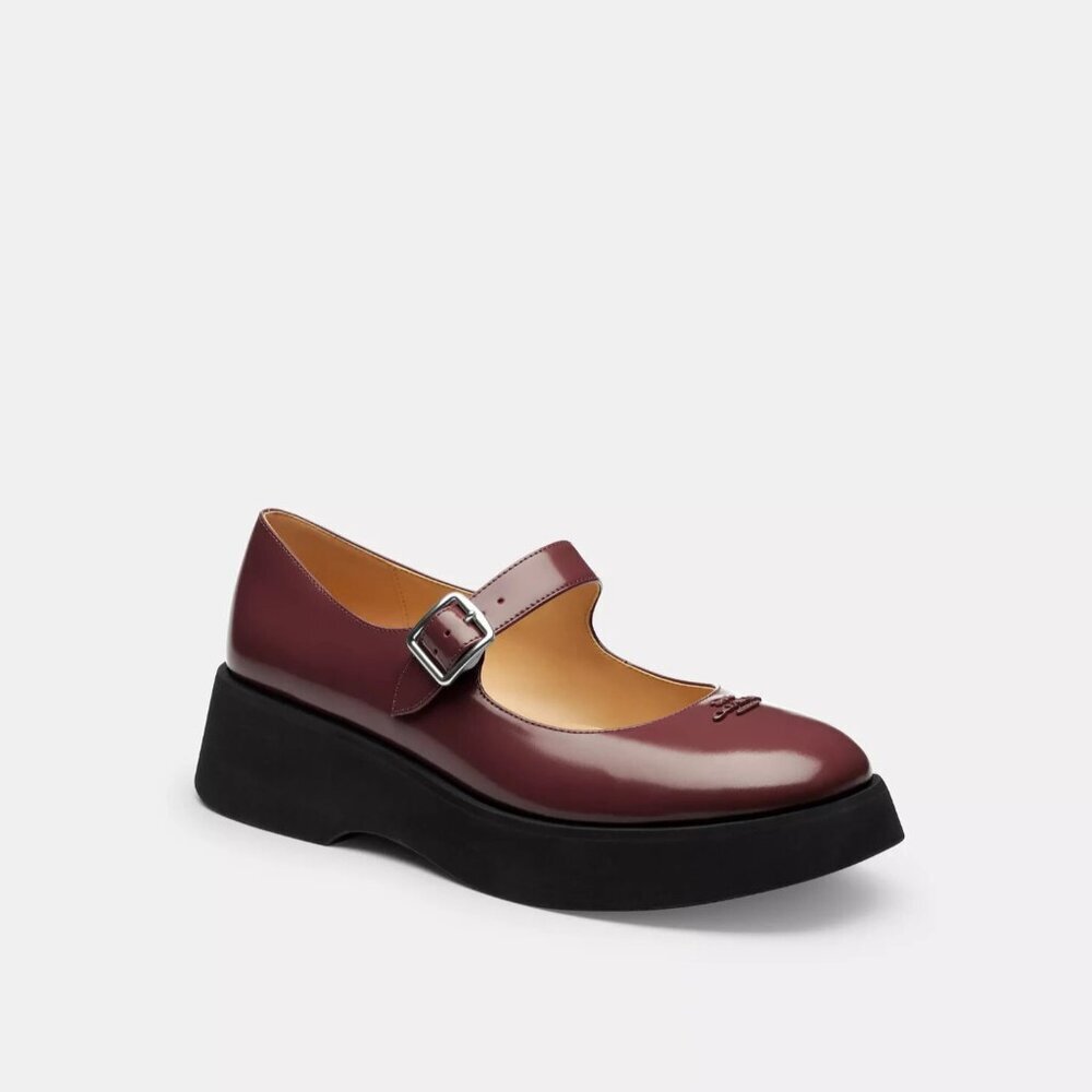 Coach CZ162 Vickie Mary Jane Shoes Women's size 7.5 Merlot Heel Height 2inch
